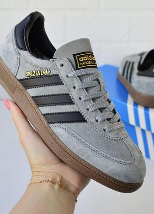 Adidas spezial gray black — чоловічі кросівки сірі з чорним, розмір 41 (26 см) 45