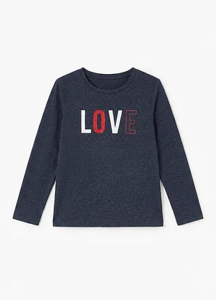 Футболка-лонгслив хлопковая з принтом для девочки lupilu lidl 382087 110-116 см (4-6 years) синий