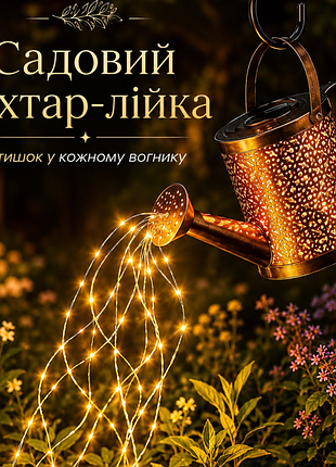 Садовий світильник у вигляді лійки на сонячній батареї • сонячний садовий світильник-лійка з багатокольоровим підсвічуванням
