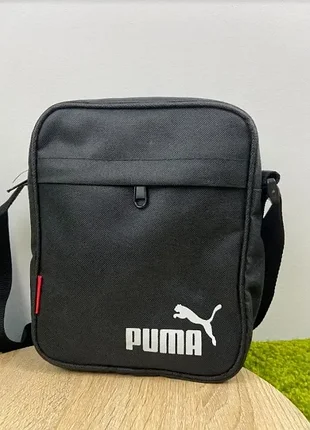 Сумка черная спорт через плечо puma, мессенджер мужской, борсетка пума 4