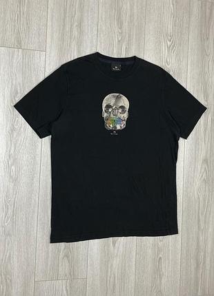 Paul smith mens t-shirt m black skull casuals футболка