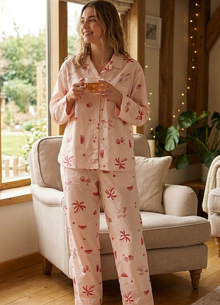 Женская пижама m&amp;s collection (marks &amp; spencer) р. u9 18 нежно-розовая