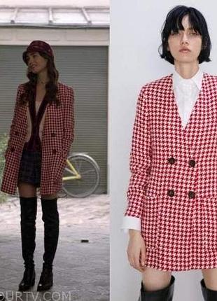 Zara костюм юбка пиджак новые houndstooth как на эмили в париже
