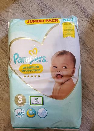 Підгузки pampers premium protection 3