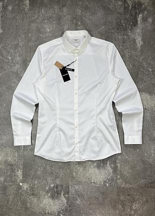 Нова чоловіча біла сорочка jack & jones джек енд джонс premium super slim розмір xl l класична бавовняна стрейч оригінал з бірками з довгим рукавом