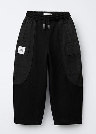 Спортивные штаны мальчик zara черного цвета
