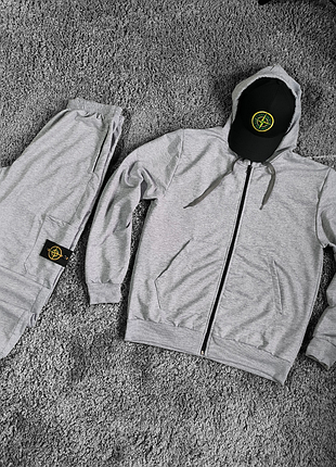 Чоловічий спортивний костюм stone island сірий🔥