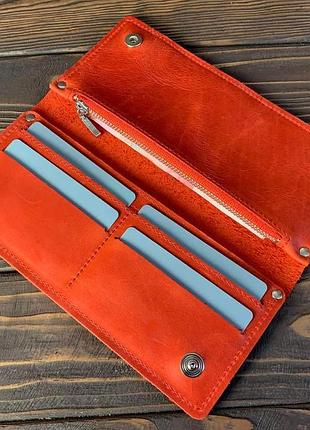 Гаманець slim wallet (червона гладка шкіра) walltory