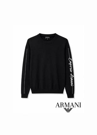 Жіночий світшот emporio armani чорний з логотипом на рукаві | m | ідеальний стан