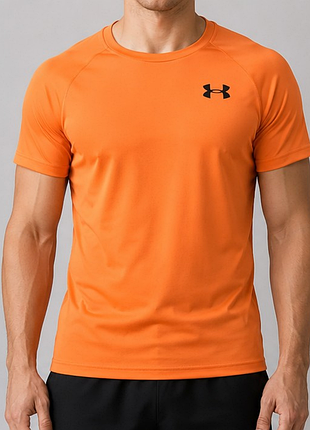 Оригінальна спортивна футболка under armour heatgear помаранчева компресійна s