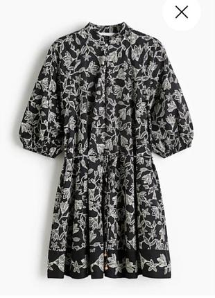 Новое вискозное платье батал h&amp;m платье свободного кроя пояс цветочный принт вискоза хлопок