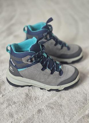🥾 ботинки quechua waterproof, треккинговые ботинки для мальчика размер 32