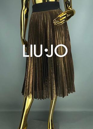 Жіноча спідниця міді плісе бронза золото liu jo
