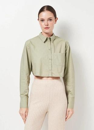 Вкорочена бавовняна сорочка h&m