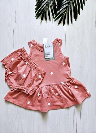 Костюм для девочки 104см, h&amp;m, 4роки, стильное платье + трусы для девочки, хлопок