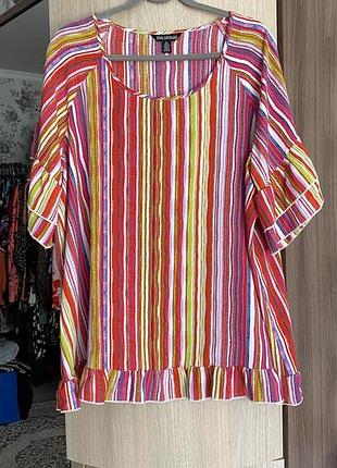 Блузка жіноча nina leonard 3 xl різнокольорові смужки