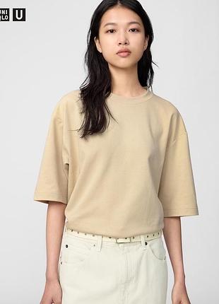 Футболка оверсайз airism з бавовни | довгі рукави uniqlo
