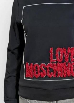 Брендовый джемпер пуловер с объемным принтом moschino