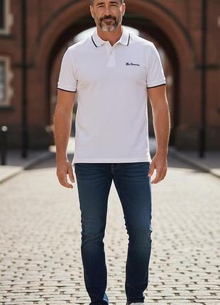 Чоловіча біла футболка поло ben sherman розмір xl