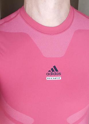 Чоловіча спортивна компресійна безшовна футболка adidas techfit tf sl mc season