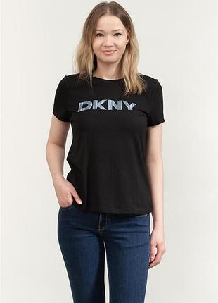Футболка dkny чорна з логотипом | оригінал