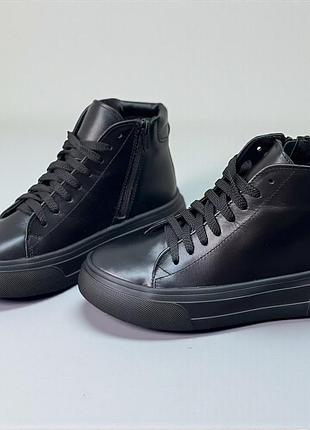 36-41 хайтопы натуральная замша/кожа на платформе деми/зима черный, бежевый, хаки