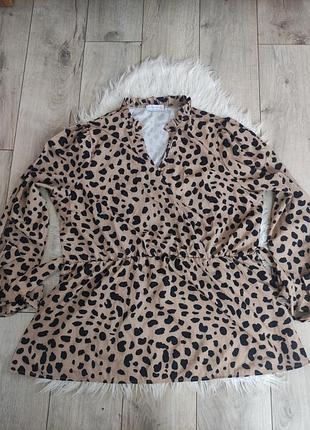 Трендова леопардова сукня-міні / туніка на запах in the style, розмір xl-xxl (батал)