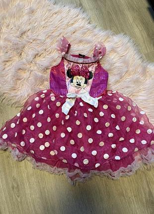 Розовое карнавальное платье mini mouse