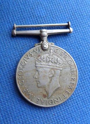 Большая британия медаль войны 1939—1945 г. георг vi оригинал без ленты no986