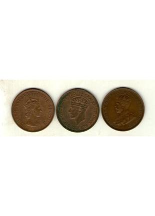 Джерси георг v.георг vi.елизавита ii 1/12 сахара, бронза, 9.5g, ø 30.8mm --3 шт. №036