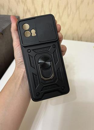 Протиударний чохол defense ring для motorola moto g72 з кільцем чорний