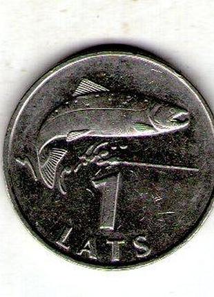 Латвия query вторая республика (latvija) 1 лат, 1992 год медно-никелевый сплав, 4.8g, ø 21.75mm no3734