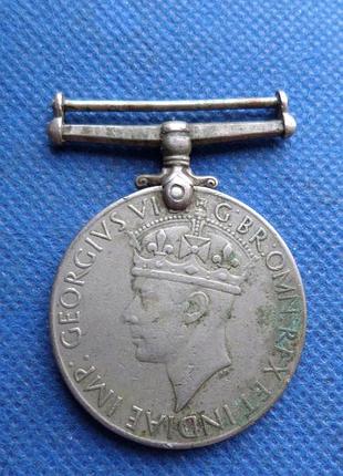 Большая британия медаль войны 1939—1945 г. георг vi оригинал без ленты no985