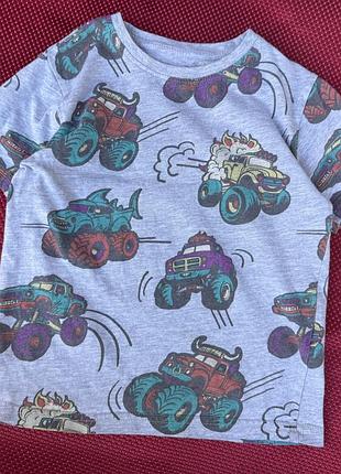 Футболка на хлопчика з машинками monster truck