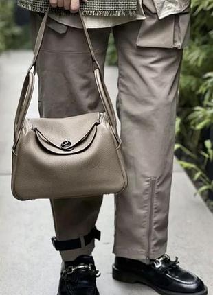 Сумка натуральна шкіра hermès lindy
