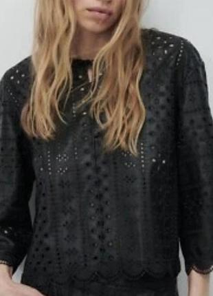 Блузон з екошкіри zara