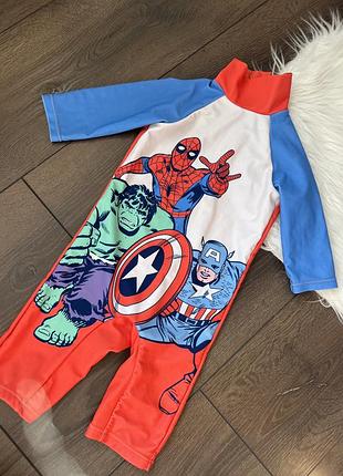 Купальний костюм комбінезон для хлопчика марвел marvel 18-24 міс 2 роки 92 см 86 см чоловік павук халк капітан америка