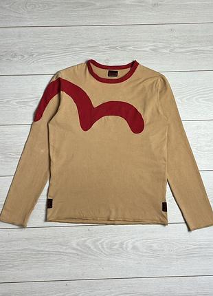 Чоловічий лонгслів evisu big logo  стан дуже хороший, є нюанси (фото)  розмір м  оригінал