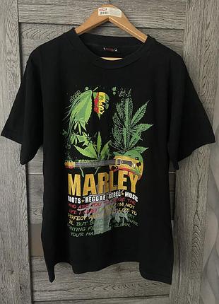 Футболка bob marley in the dark bless double print большое лого мужская винтаж