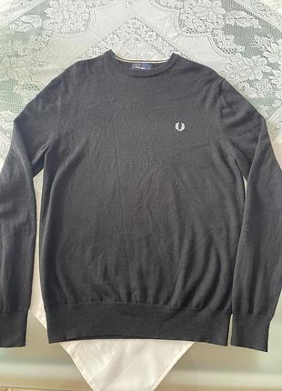 Чоловічий вовняний джемпер fred perry merino wool jumper, оригінал (розмір m
