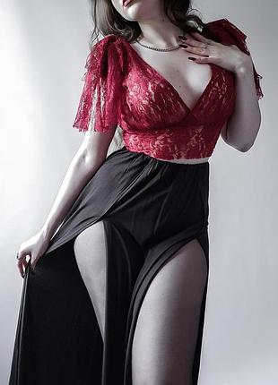 Удивительный кружевной топ в винном оттенке💋