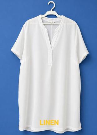 Новое льняное платье-туника h&m