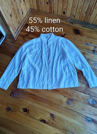 Мужская льняная хлопковая рубашка hollister xxl белая