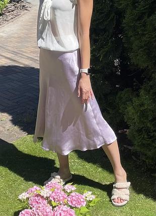 Шовкова спідниця ніжно фіолетова