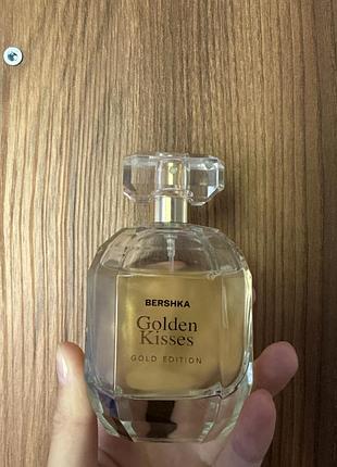 Духи парфюм bershka golden kisses с шимером с блестками