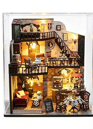Румбокс кав'ярня щаслива зустріч roombox kyoto sushi restaurant diy miniature house kit інтер'єрний конструктор m-2533 + купол