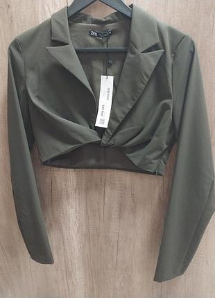 Жакет zara укороченный пиджак, болеро, накидка