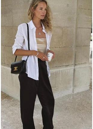 Атласные черные брюки свободного кроя от country casual
