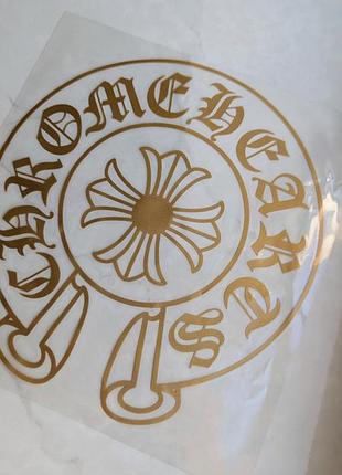 Наклейка gold chrome hearts middle
