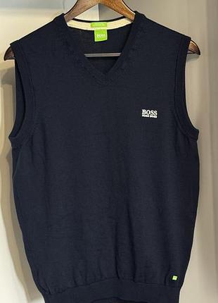 Вовняна жилетка hugo boss green merino wool original (ідеальний стан)